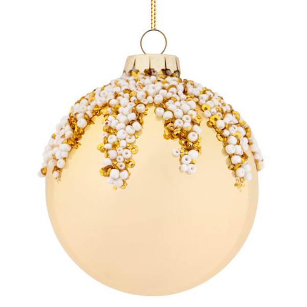Pallina di Natale in vetro Golden Court Jewel 8 cm