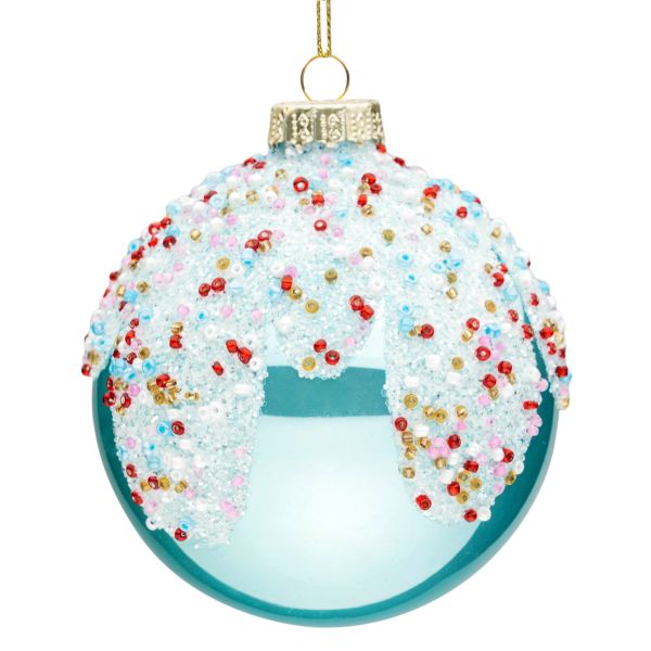 Pallina di Natale in vetro Esplosione di Coriandoli 8 cm