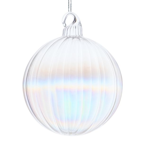 Pallina di Natale in vetro Selva di Ghiaccio 8 cm