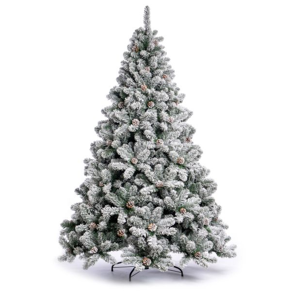 Albero di Natale innevato decorato artificiale Elbrus-210 cm