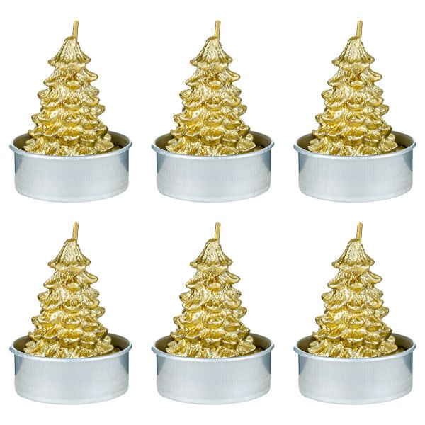 Set 6 Candele Tealight Albero di Natale Symphonies of Dreams
