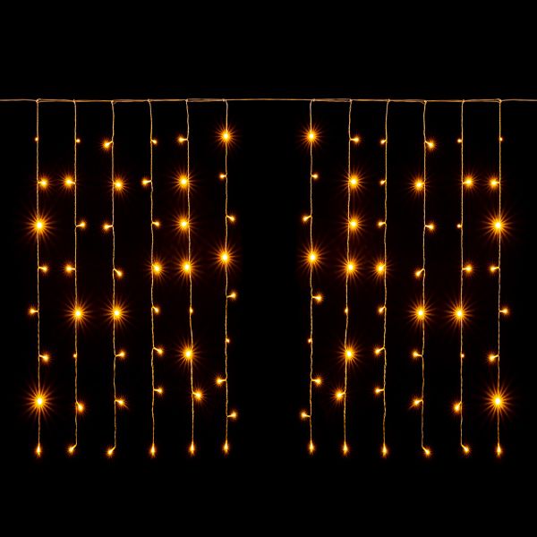 Set 2 tende luminose Araki bianco caldo 144 Led 0,5 x 1,2 Mt