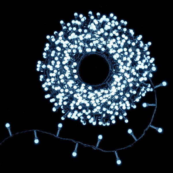Catena luminosa Gemini  1000 Led Ball 50 Mt - Bianco Freddo