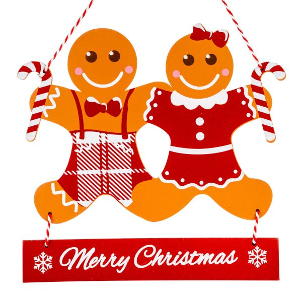Fuoriporta Natalizio Wishes of Gingerbread Family 20 cm