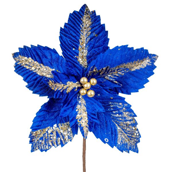 Fiore di Natale blu Evergreen Ocean Buds 33 cm