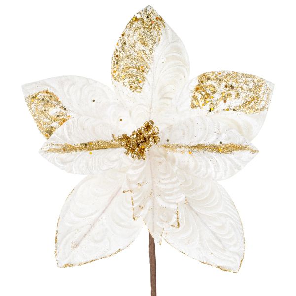 Fiore di Natale in oro Lumieres Panoramique 30 cm
