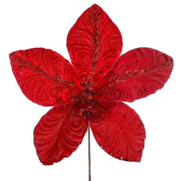 Fiore di Natale rosso Moment Joyeux 25 cm