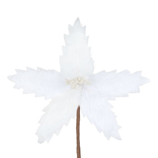Fiore di Natale bianco Frozen Polar Bud 14 cm