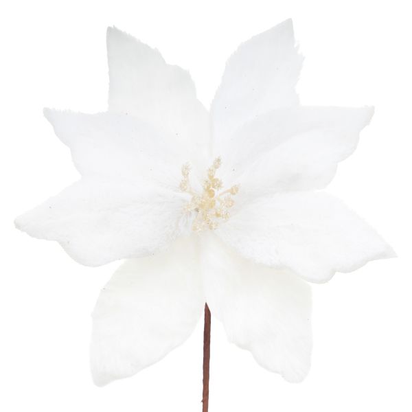 Fiore di Natale bianco Tresor Arctique Nacré 30 cm