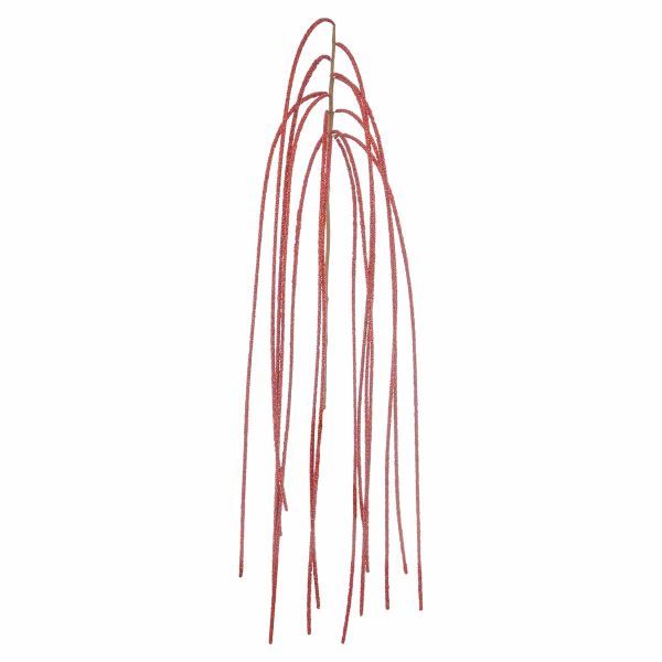 Ramo glitterato rosso Flamme Stellaire 110 cm