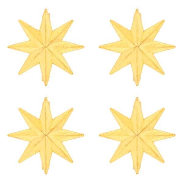 Set 4 Portatovaglioli Natalizi Stella dei Venti Dorata 4 cm