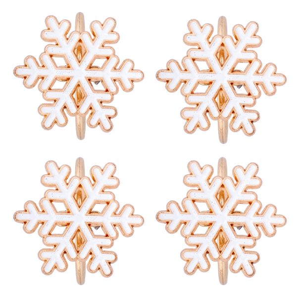 Set 4 Portatovaglioli Natalizi Legendary Elven Snowflake 4 cm