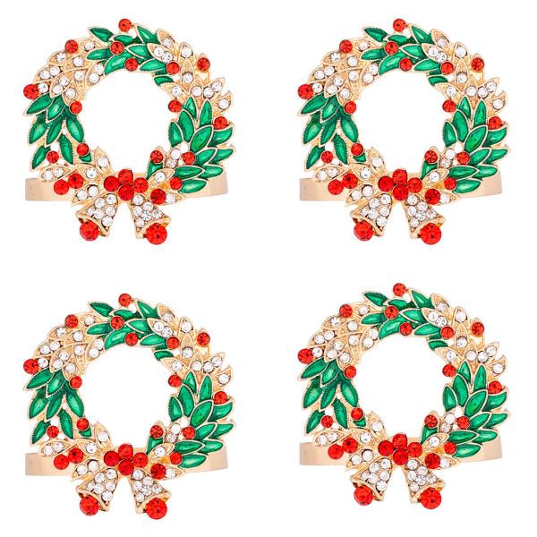 Set 4 Portatovaglioli Natalizi Ghirlanda del Per Sempre 4 cm