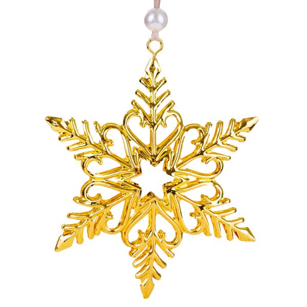 Addobbo Natalizio Golden Coin Snowflake 10 cm