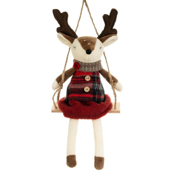 Renna Natalizia da appendere Sleeping Reindeer 34 cm