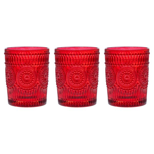 Set 3 Bicchieri in vetro Magico Sigillo Rosso 300 ml