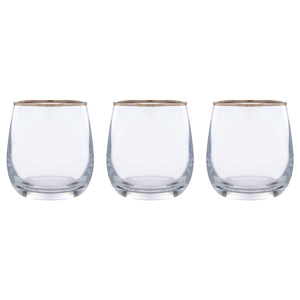 Set 3 Bicchieri in vetro Gold on Ice 350 ml
