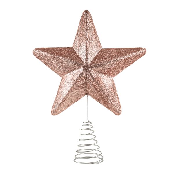 Puntale per Albero di Natale rosa a stella Borgogna 25 cm