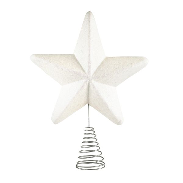 Puntale per Albero di Natale bianco a stella Oldemburg 25 cm