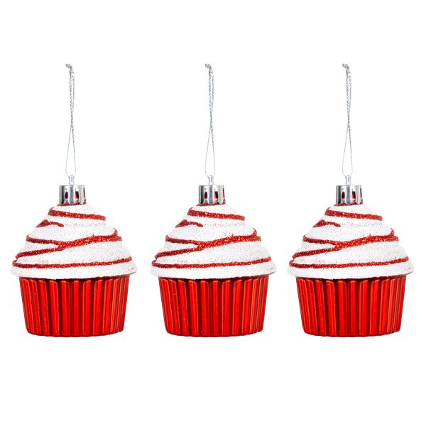 Set 3 Addobbi Natalizi Magic Mushrooms Cupcakes 6 cm