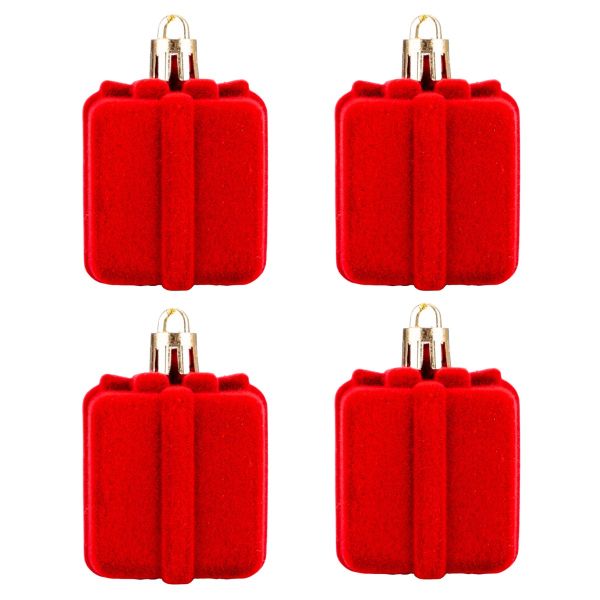 Set 4 Addobbi Natalizi Christmas Perfume Gift 6 cm