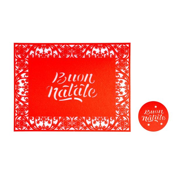 Set Tovaglietta rossa con sottobicchiere Meal in the Magic Forest