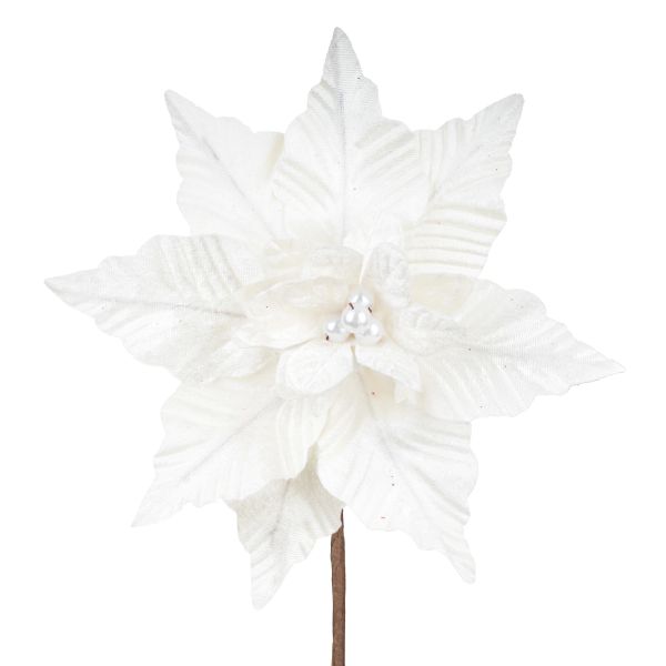 Fiore di Natale bianco Crème du Ciel 15 cm