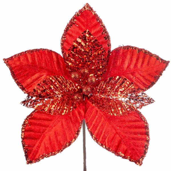Fiore di Natale rosso Helice Magique 30 cm
