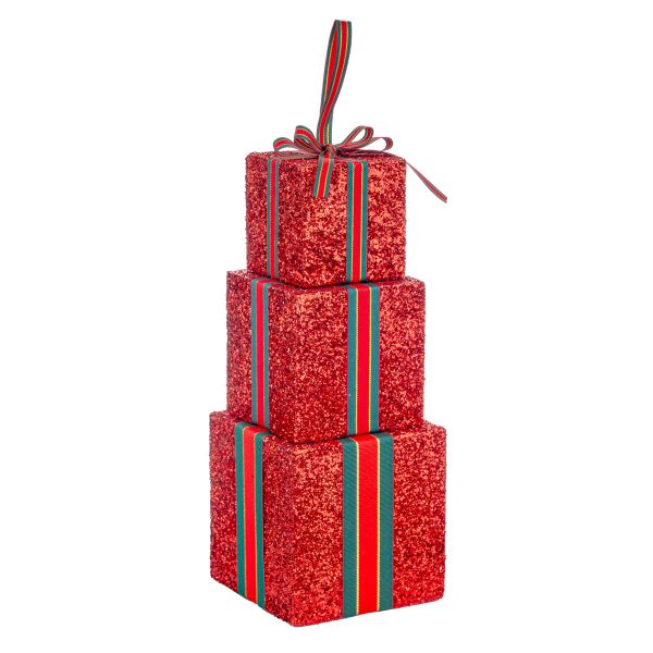 Set pacchi regalo Christmas Glittering Party 30 cm