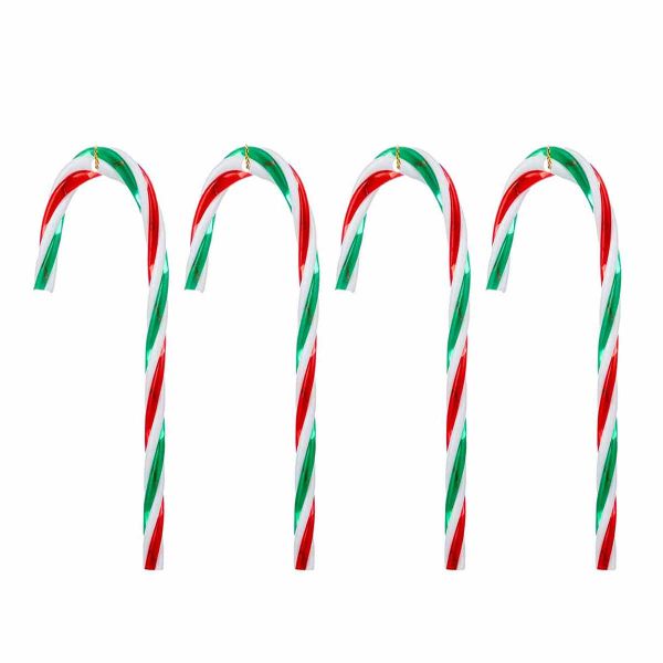 Set 4 Addobbi Natalizi Tricolor Candy Cane 9 cm