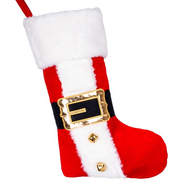 Calza di Natale rossa Danza di Babbo Natale 40 cm