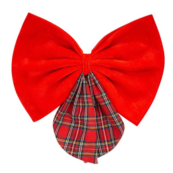 Coprisedia natalizio tartan Red Winter Bow 50 cm