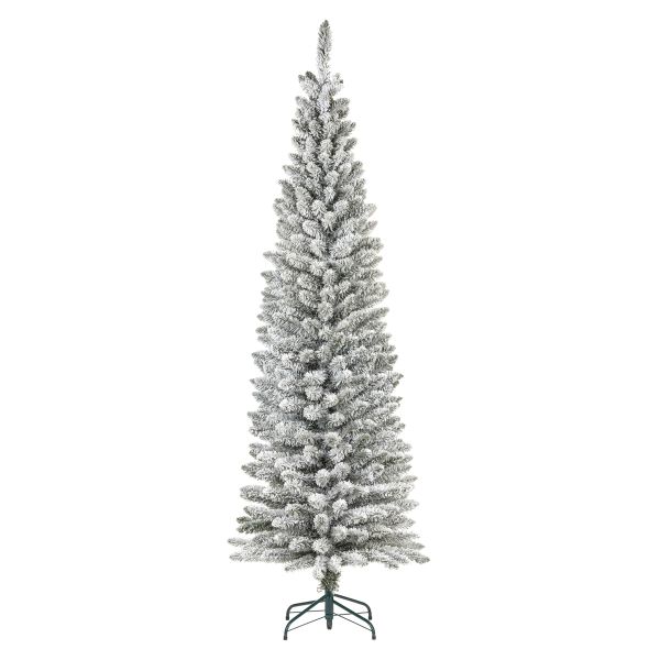 Albero di Natale slim innevato artificiale Korab-240 cm