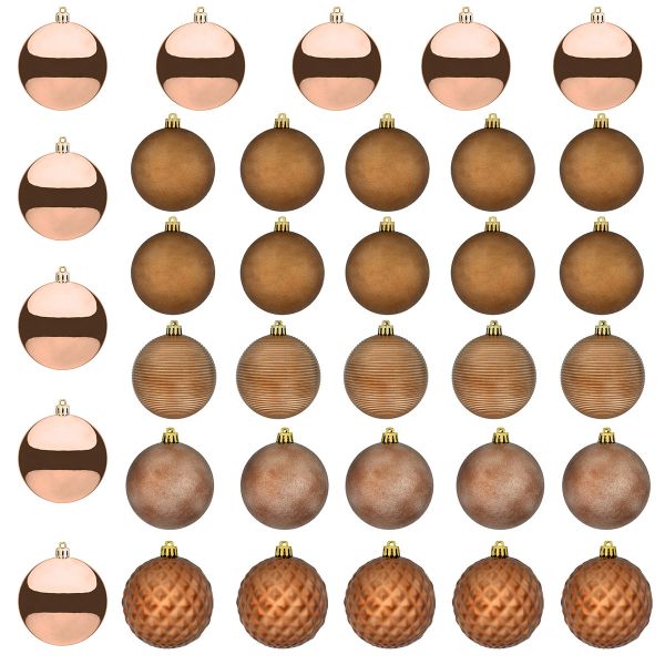 Set 34 Palline di Natale marroni Total Eclipse 8 cm 