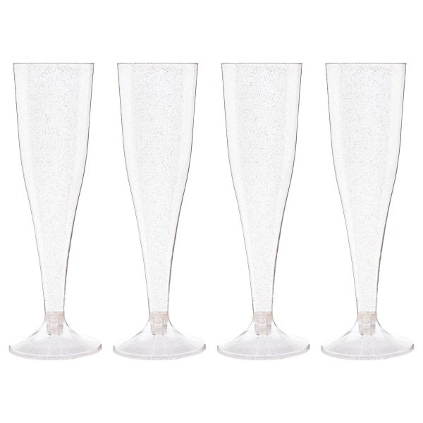 Set 4 Flute Disegno di Astri Dorati 133 ml