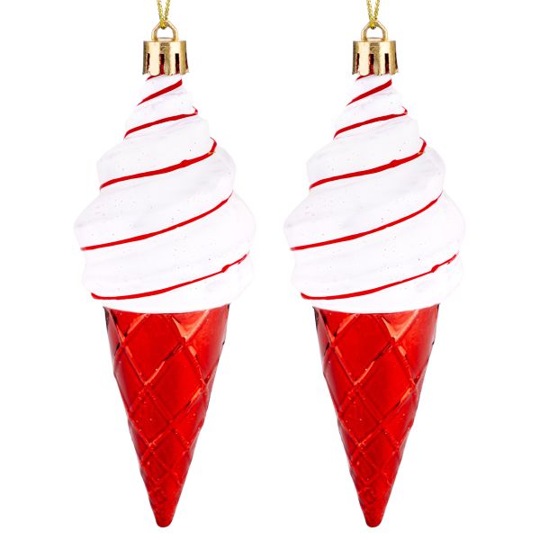 Set 2 Addobbi Natalizi Gelati Christmas Tree Fruits 14 cm