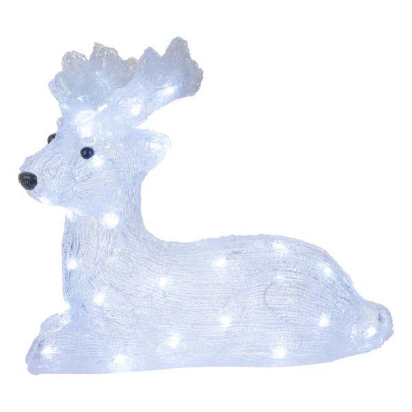 Renna Luminosa Luna del Polo 40 Led 32 cm - Bianco freddo