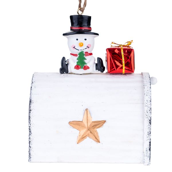 Addobbo Natalizio Cassetta Postale Frozen Snow Star 10 cm