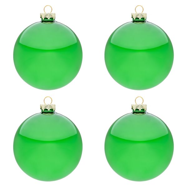Set 4 Palline di Natale in vetro Forest Emeralds 10 cm