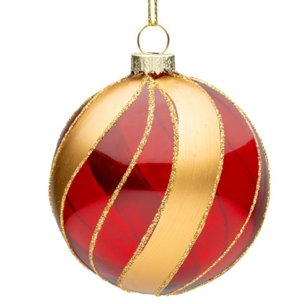 Pallina di Natale in vetro Fiamma del Tempio 8 cm