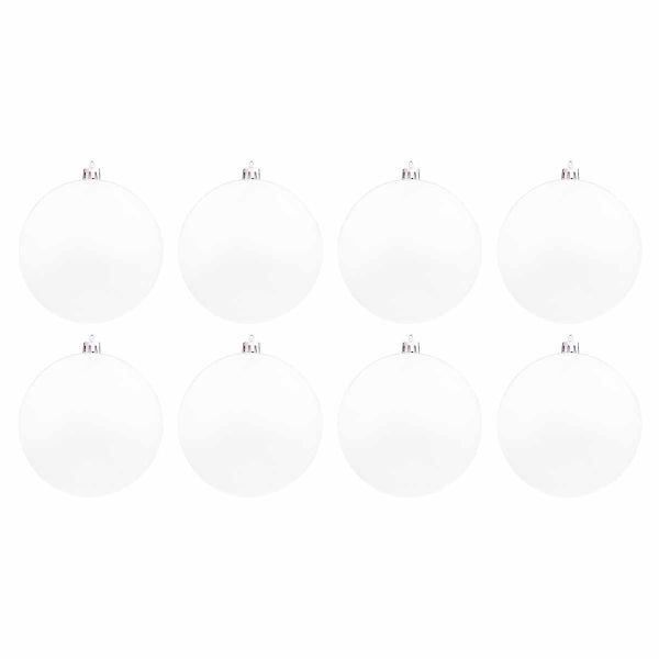 Set 8 Palline di Natale bianche La Nascita della Perla 10 cm