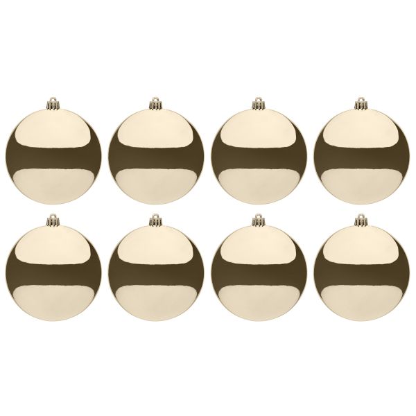 Set 8 Palline di Natale champagne Explorers Party 10 cm