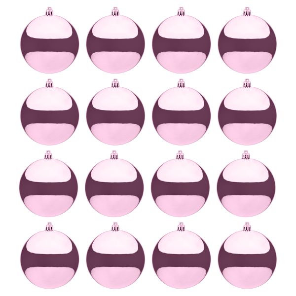 Set 16 Palline di Natale rosa Pink Stardust 8 cm