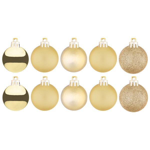 Set 10 Palline di Natale oro Venus Light 4 cm