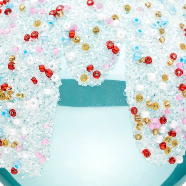 Pallina di Natale in vetro Esplosione di Coriandoli 8 cm