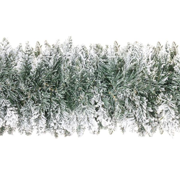 Festone di Natale verde innevato Williamsburg 180 cm