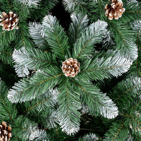 Albero di Natale artificiale innevato decorato Aspen-210 cm