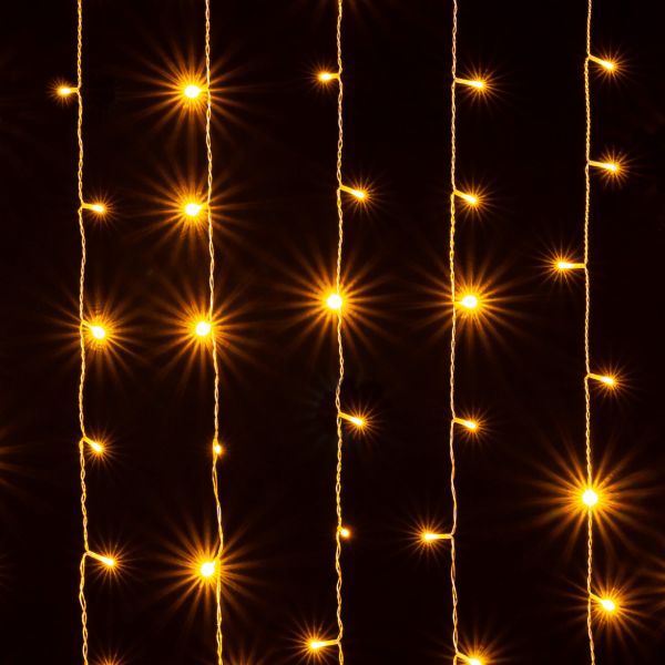 Set 2 tende luminose Araki bianco caldo 144 Led 0,5 x 1,2 Mt