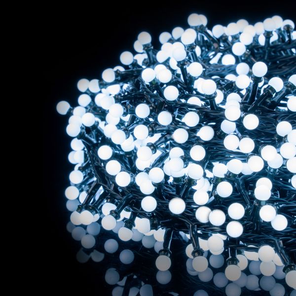 Catena luminosa Gemini  1000 Led Ball 50 Mt - Bianco Freddo