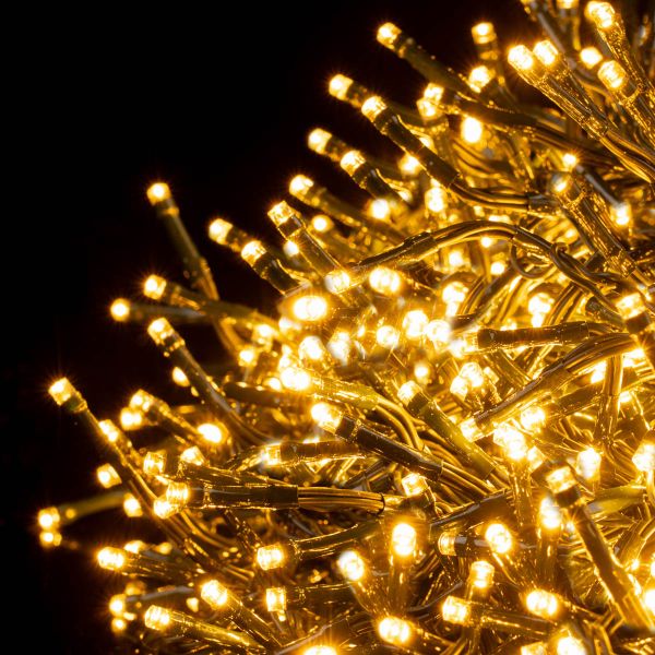 Catena luminosa cluster Cassiopea 1000 Led 20 Mt - Bianco caldo